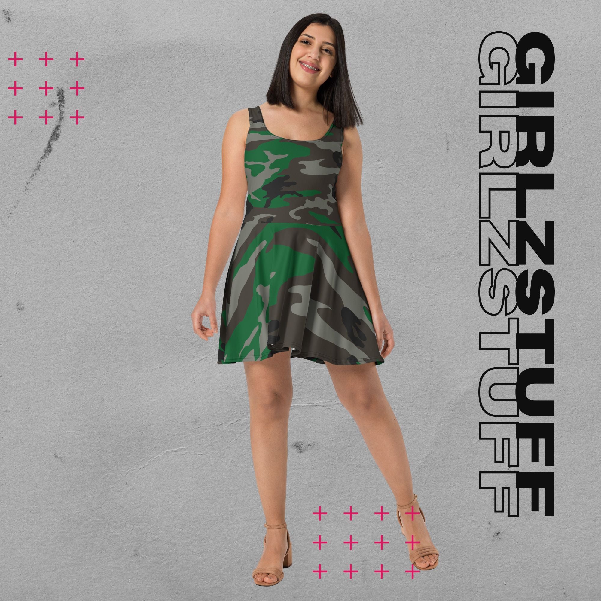 Ärmelloses Skaterkleid in Tarn Grün – sportlich, elegant & bewegungsfrei