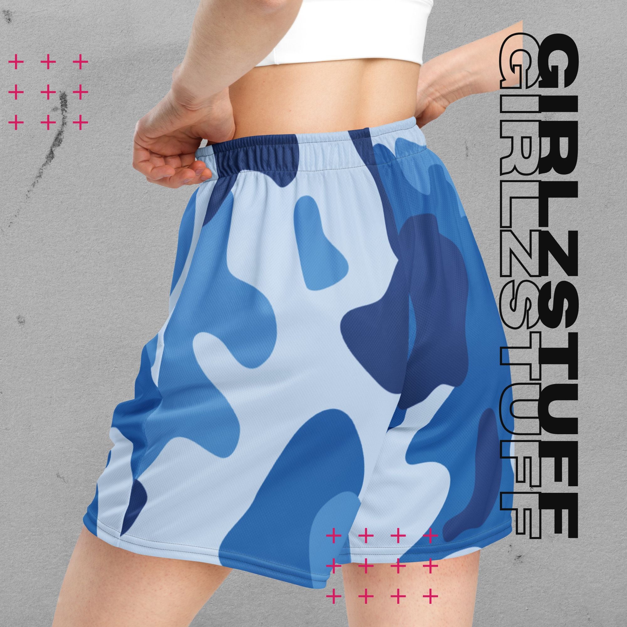 Camo Blue Mesh Shorts – Für Girlz, die in Bewegung bleiben