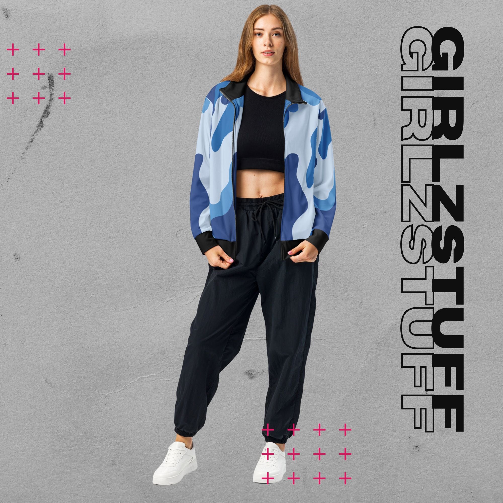 Camo Blue Zipper – Dein Go-To Layer für Bewegung & Girlzpower