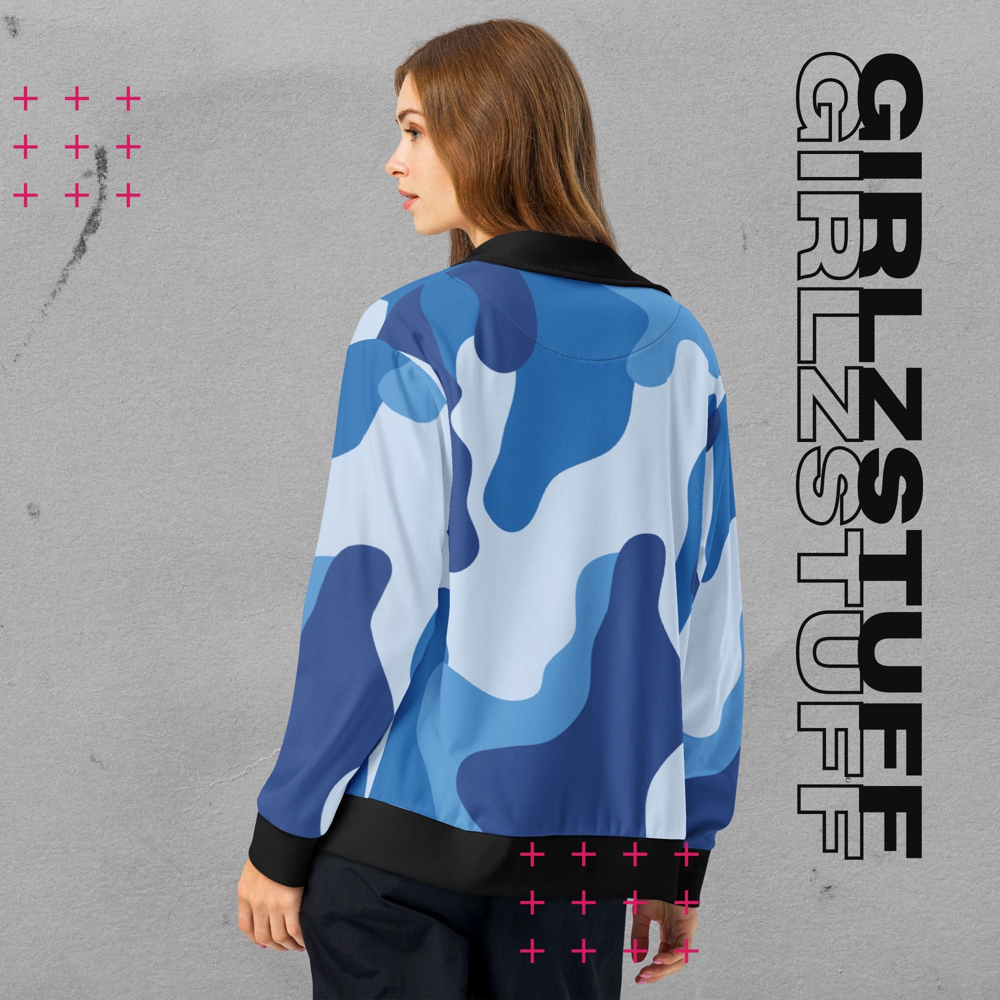 Camo Blue Zipper – Dein Go-To Layer für Bewegung & Girlzpower