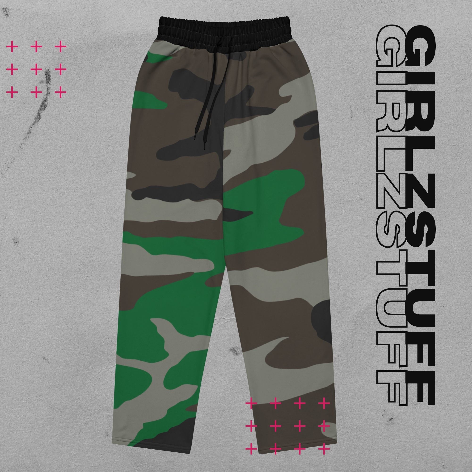 Wide Leg Camo Green Jogginghose – 90s Vibes, Girlzpower Fit