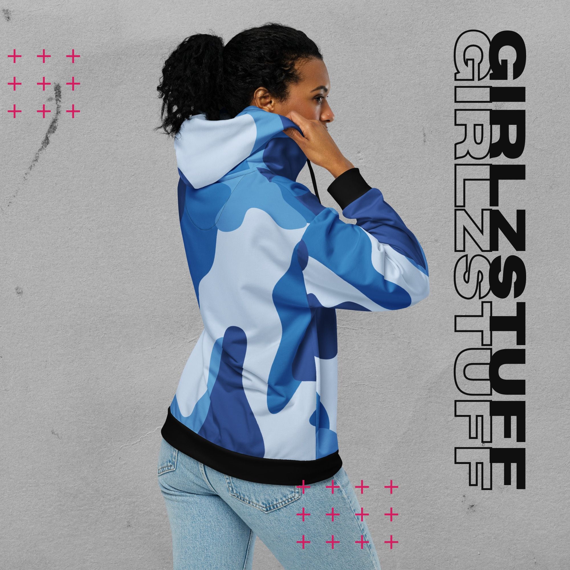Camo Blue Zip Hoodie – Locker. Laut. Und ready für alles.